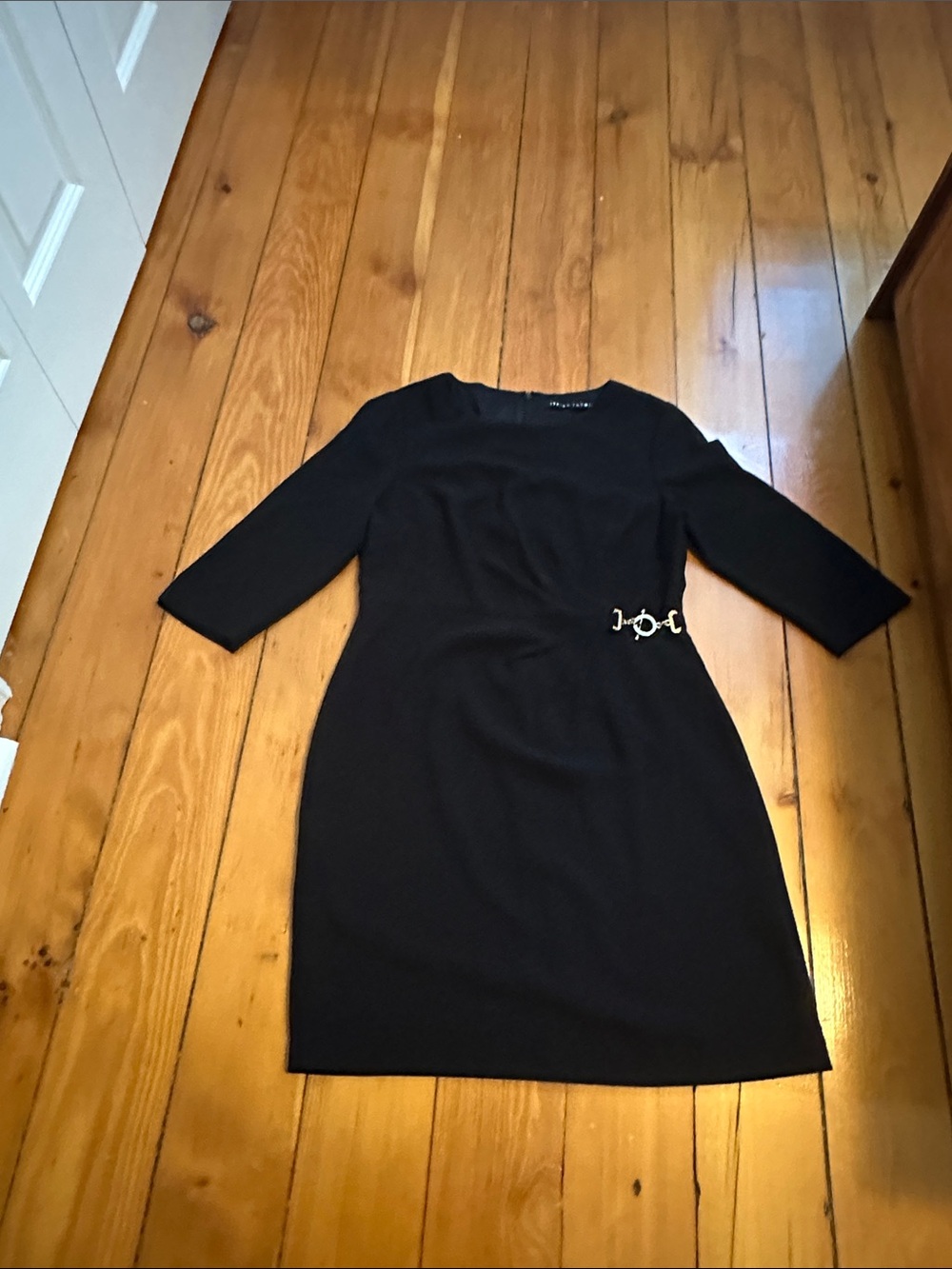 Ivanka Trump Black Sheath Dress with Gold Accent
